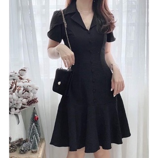 H56 Đầm đuôi cá cổ vest ( có bigsize )