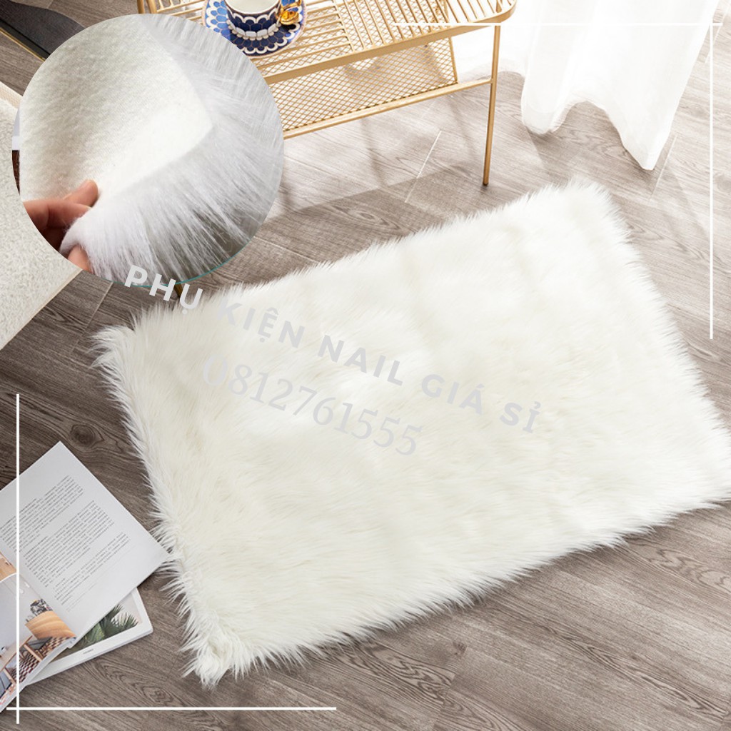 Thảm lông chụp ảnh mẫu màu trắng