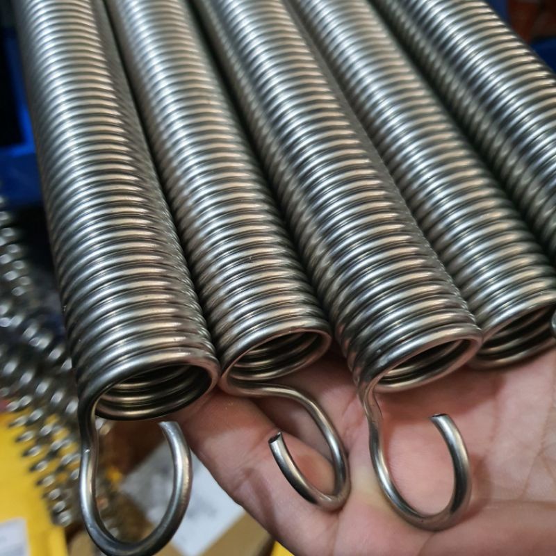 Lò xo kéo inox, phi ngoài 25mm, dây inox 3mm, dài 300mm