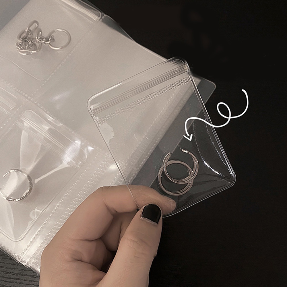 Túi Nhựa Trong Suốt Nhiều Ngăn Đựng Trang Sức Chống Bụi Chống Oxy Hóa Có Thể Tái Sử Dụng