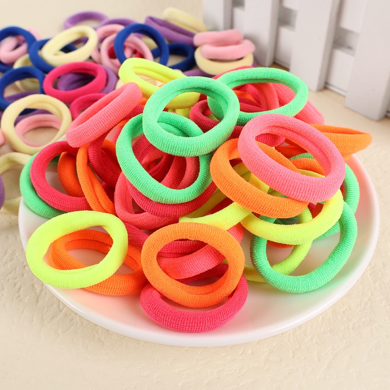 Set 50 Dây Thun Cột Tóc Co Giãn Nhiều Màu Sắc Dành Cho Nữ