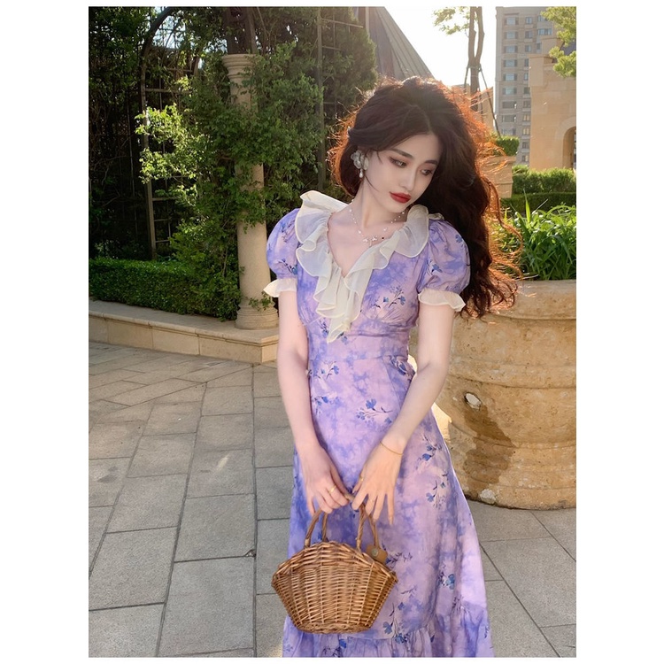 Đầm Midi Màu Tím Dáng Ôm Thời Trang Mùa Hè Xinh Xắn Cho Nữ