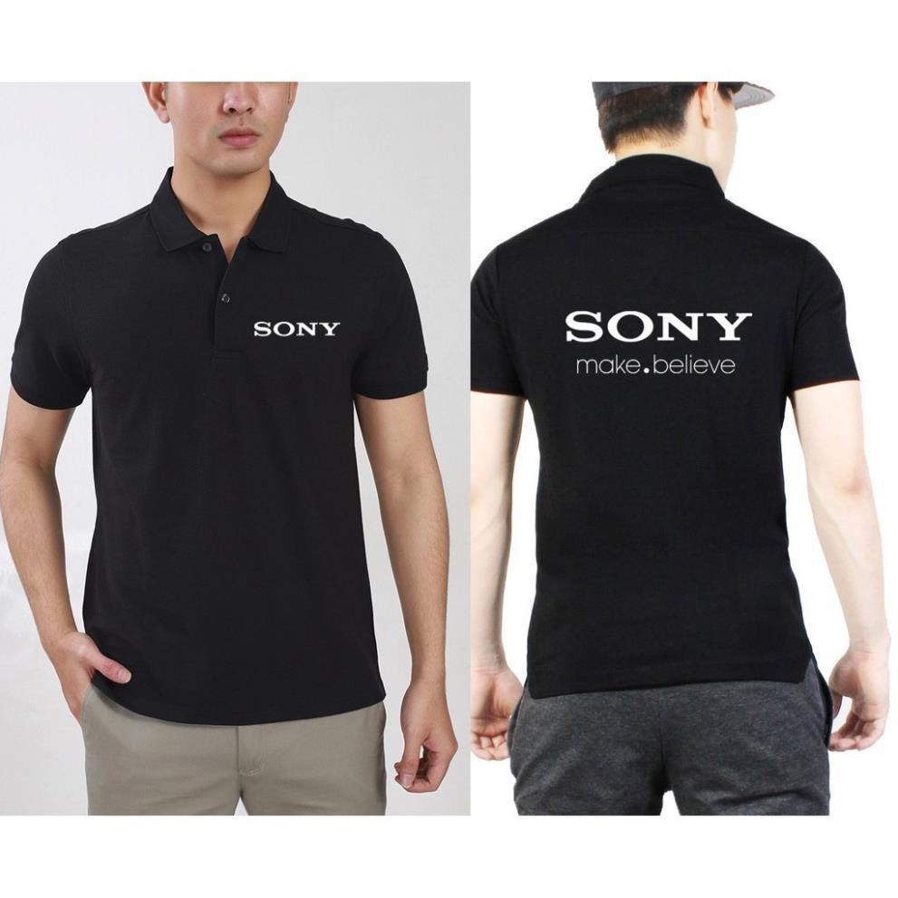 Áo đồng phục nhân viên Sony chất cotton mềm mát thấm hút mồ hôi tốt