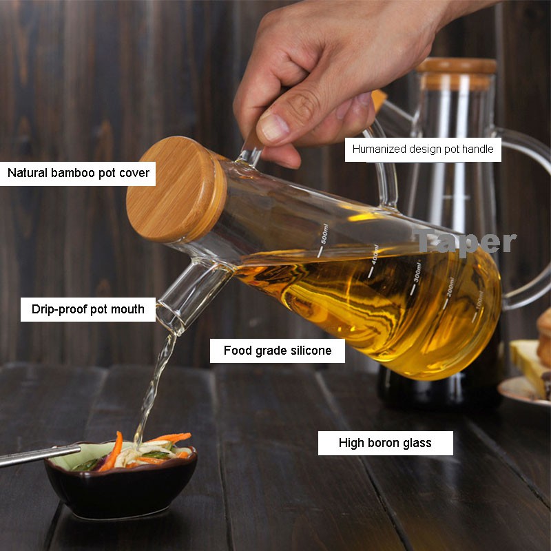 GETNOIVAS Bình Thủy Tinh Đựng Dầu Ô Liu 500Ml