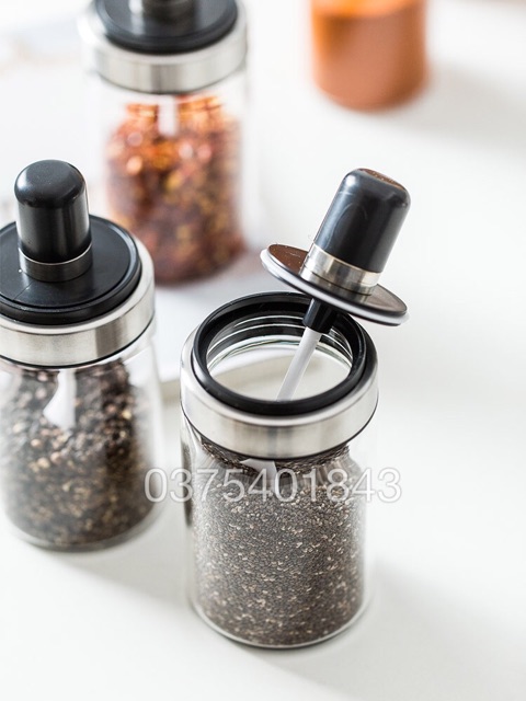 [HÀNG CHUẨN] Lọ đựng gia vị kèm thìa cao cấp chính hãng (250ml)