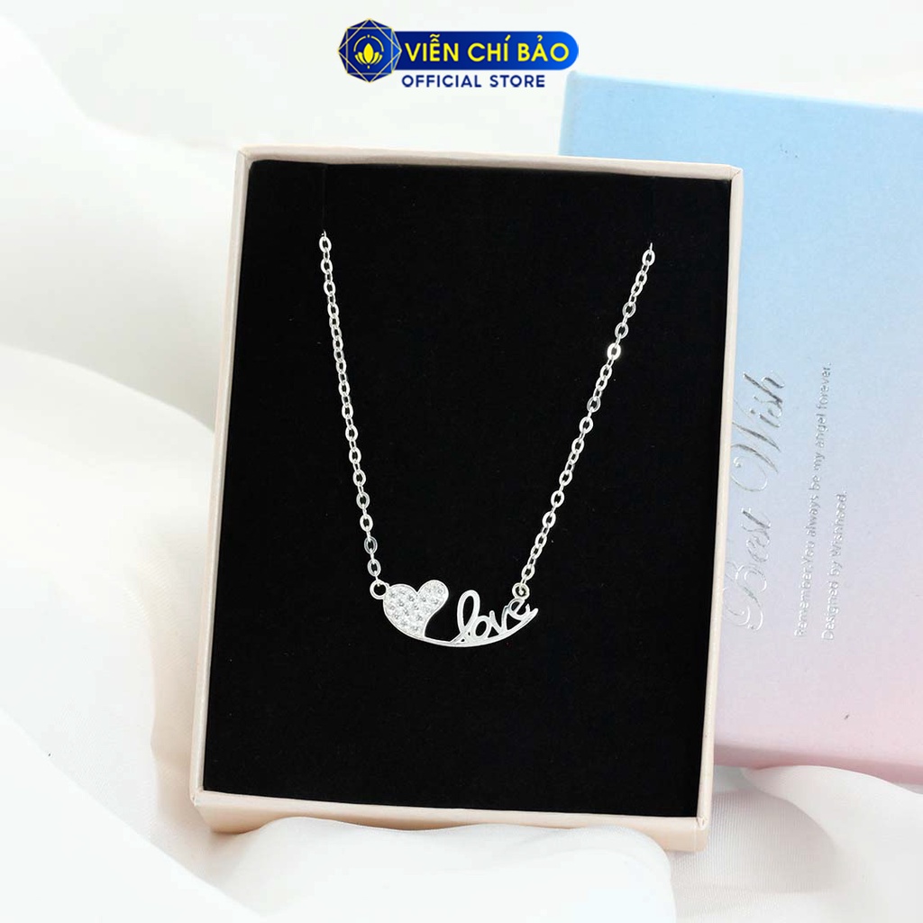 Dây chuyền bạc nữ chữ LOVE chất liệu bạc 925 thời trang phụ kiện trang sức nữ Viễn Chí Bảo D400213