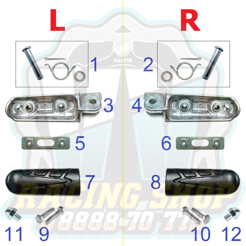 Gác Chân Trước Winner X (Pat Nhôm, Cao Su, Pas Sắt, Chốt, Lò Xo, Đệm Pass)