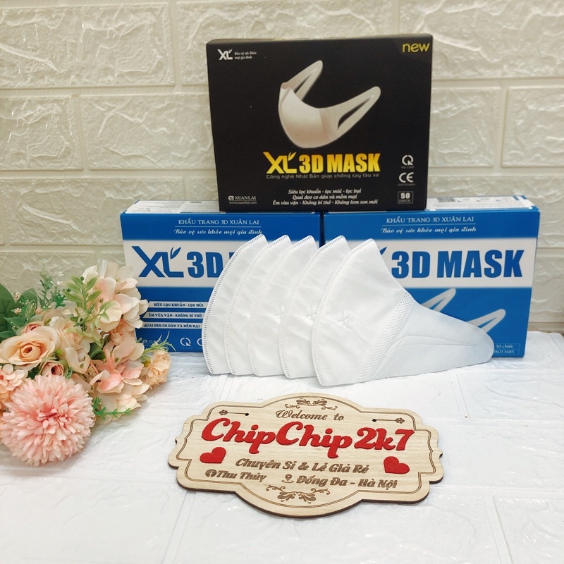[Giá Sỉ] Hộp khẩu trang 3D mask Xuân Lai chuẩn mẫu mới nhất 50 cái