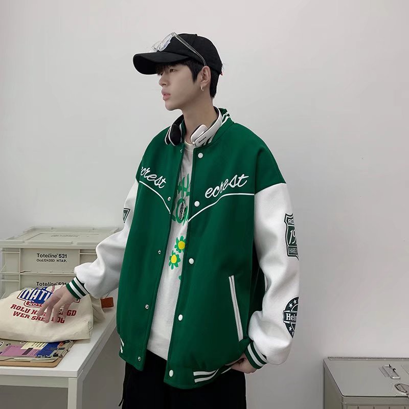 Áo Khoác Bóng Chày Tay Dài Dáng Rộng Cổ Điển Phong Cách Hàn Quốc Thời Trang Cho Nam