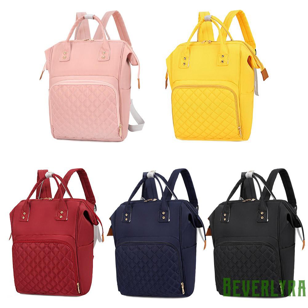 【Low Price】Pure Color Mommy Travel Backpacks Big Nylon Maternity Nappy Top-handle Bags