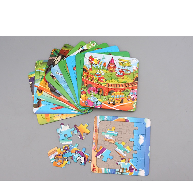 Đồ chơi xếp hình lắp ráp tranh ghép 16 mảnh nhiều hình ngộ nghĩnh size to 14*14cm cho bé