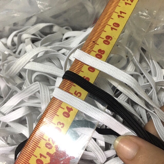 2 Set cắt sẵn may scrunchies trơn và họa tiết giao ngẫu nhiên, gồm mảnh vải 10cmx 50cm và dây thun của Vải rẻ HB shop