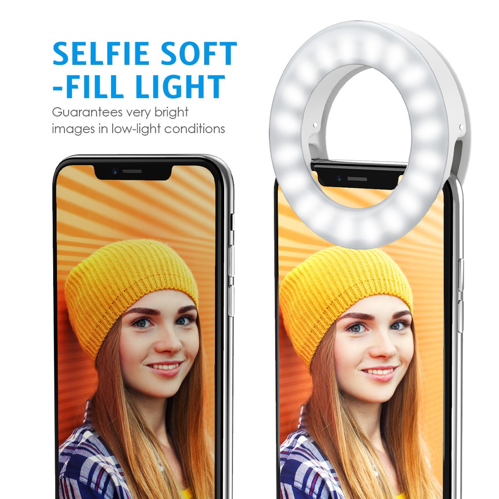 Đèn Led Tròn Gắn Điện Thoại Để Chụp Hình Selfie Tiện Dụng