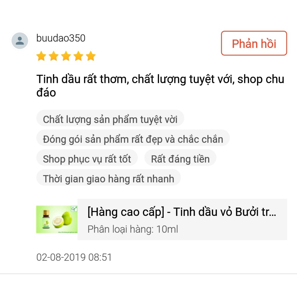 tinh dầu bưởi 💞FREESHIP💞 Tinh dầu Bưởi Loại Nguyên Chất Trị Rụng Tóc, Kích Thích Mọc Tóc Nhanh