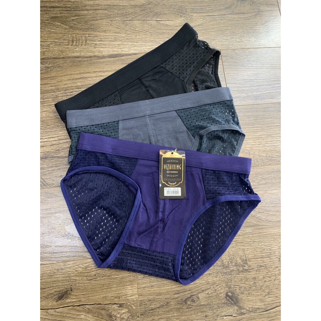 Combo 4 Quần Lót Nam Cotton Tam Giác Thông Hơi Hàng Nhật