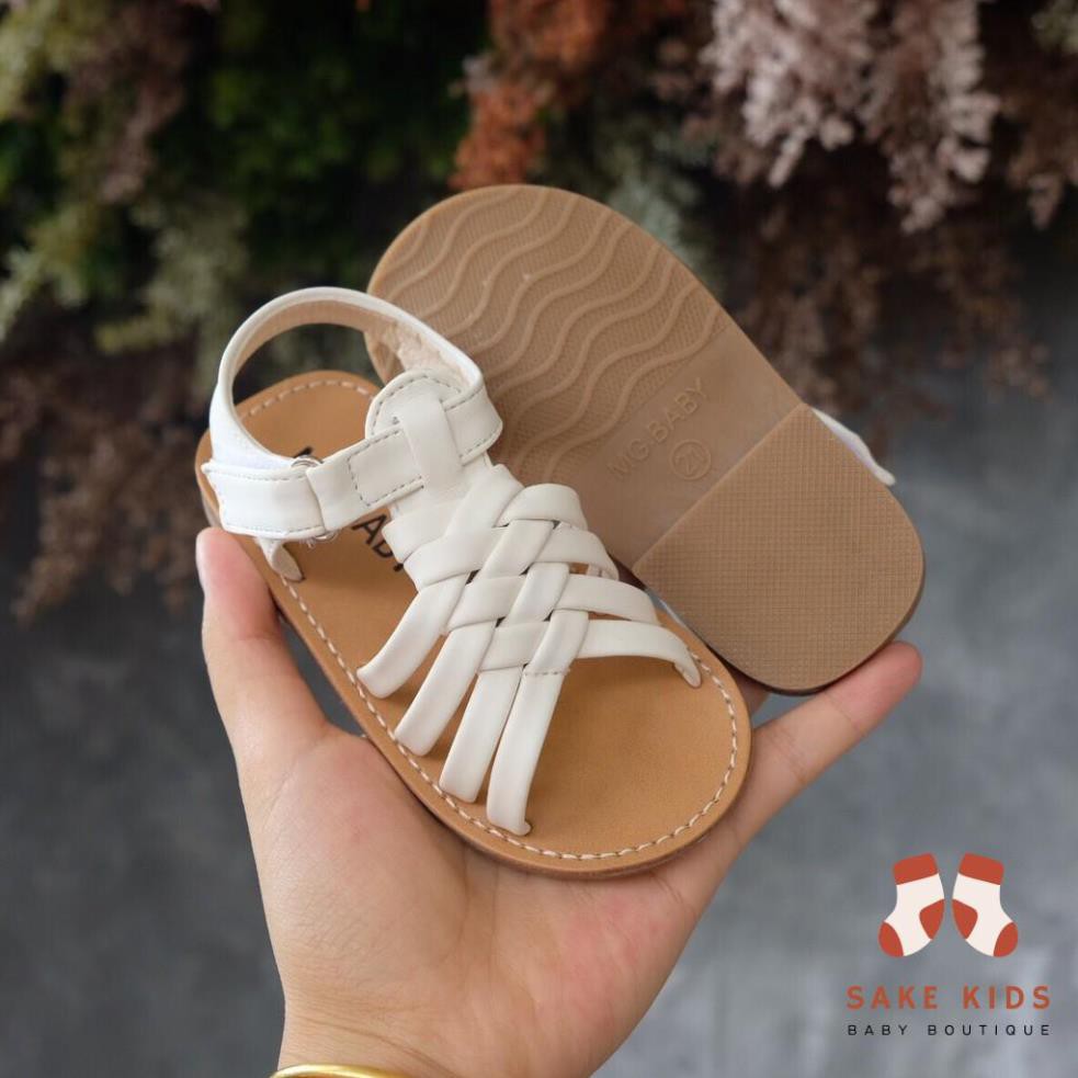 Dép bé gái - Giày sandal cho bé gái quai chéo da PU siêu mềm chắc chắn hàng chính hãng MG Baby đế cao su mềm V533