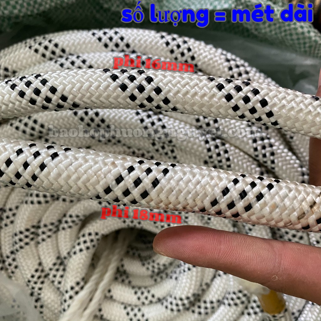 Dây dù tết cường lực, dây thừng chịu lực dùng cho thợ sơn thợ lau kính bán theo mét tới