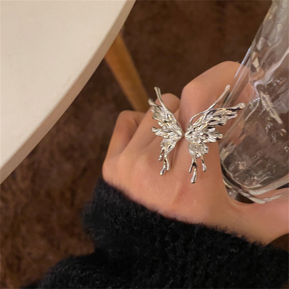 Nhẫn Mở Hình Bướm Có Thể Điều Chỉnh Phong Cách Retro Thời Trang Hàn Quốc Xinh Xắn