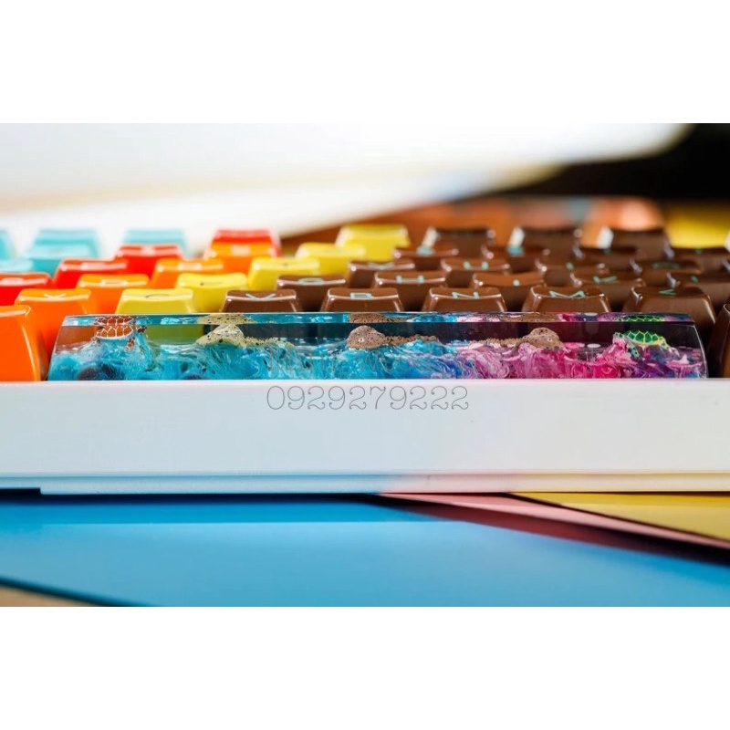 Nút bàn phím cơ cá đuối + rùa xanh/hồng.Keycap resin.Keycap Artisan