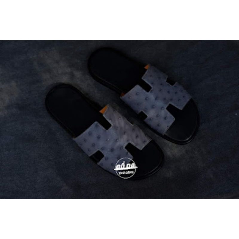 Dép hermes nam da đà điểu