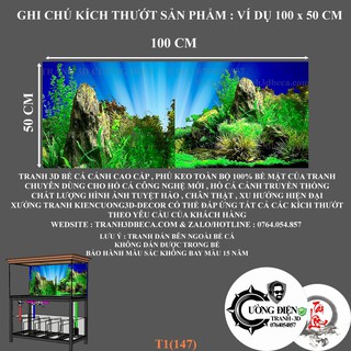 Tranh dán hồ cá 3d , hồ cá rồng , la hán , cá dĩa …
