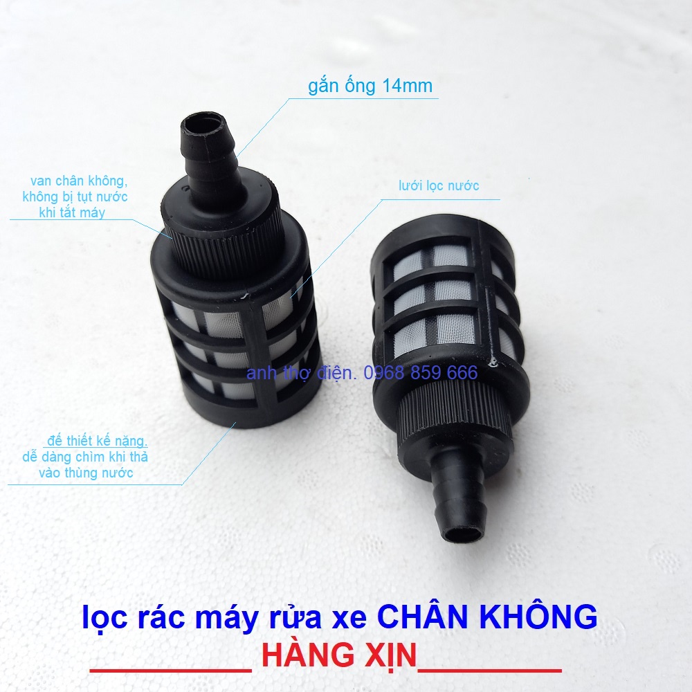 Chõ Lọc Rác Máy Rửa Xe Có Chân Không Hàng Xịn (lọc nhựa đen )