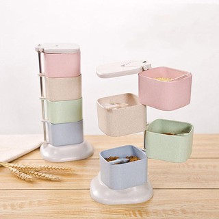 KỆ ĐỰNG GIA VỊ 4 TẦNG XOAY LÚA MẠCH
