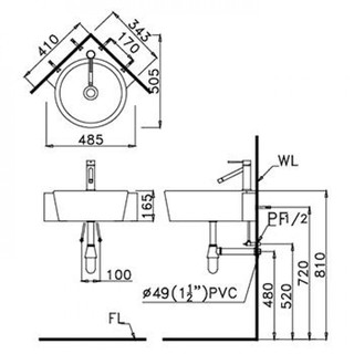 Chậu Rửa Lavabo Treo Góc LF5238 - CAESAR (Hàng Chính Hãng)