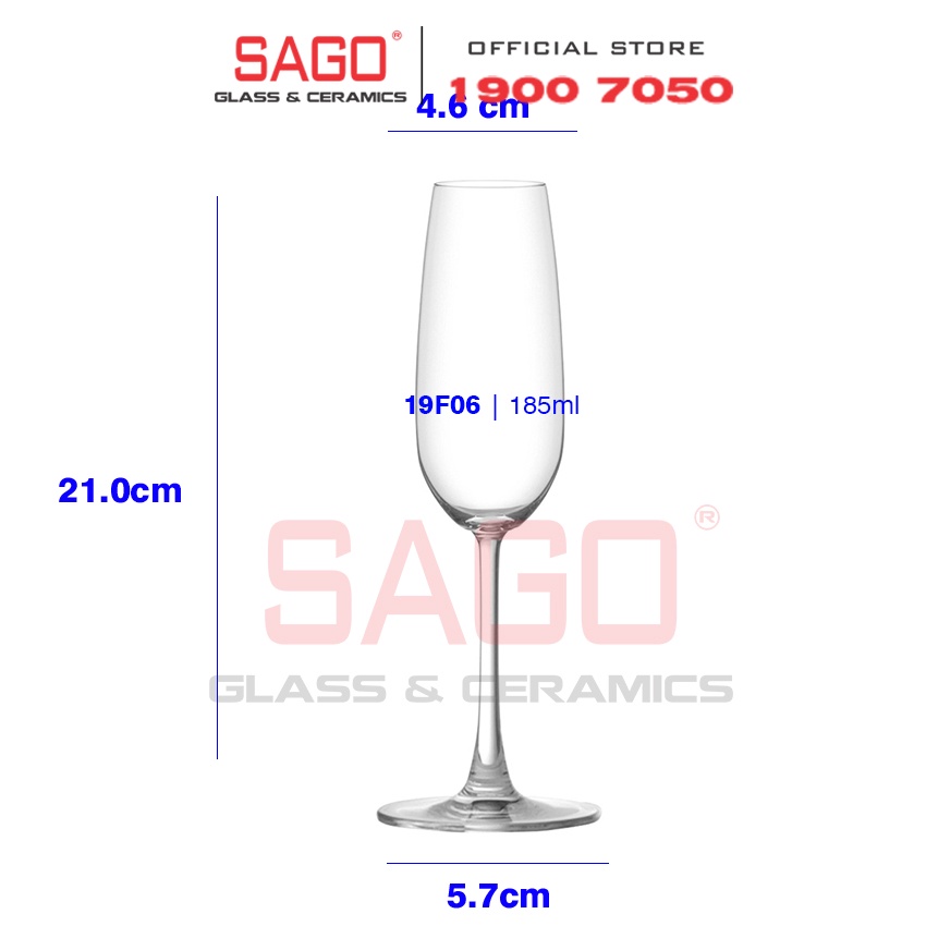 Ly Thủy Tinh Ocean Lexington Flute Champagne 185ml | Ocean 1019F06 , Nhập Khẩu Thái Lan