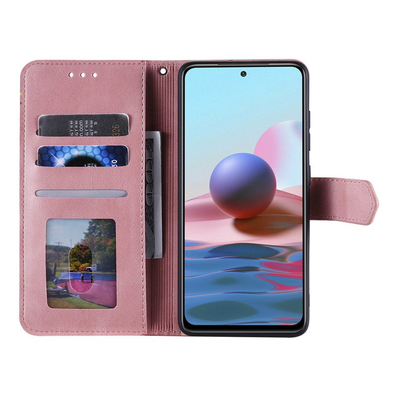 Bao Da Nắp Gập Có Ngăn Đựng Thẻ Màu Sắc Tương Phản Cho Redmi Note 10 Pro Redmi Note 10s Xiaomi Poco M3 Mi Poco F3 Redmi K40