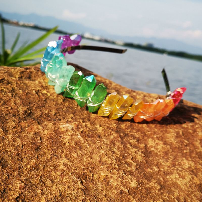 Vương Miện Cài Tóc Đính Pha Lê Màu Gradient Phong Cách Châu Âu