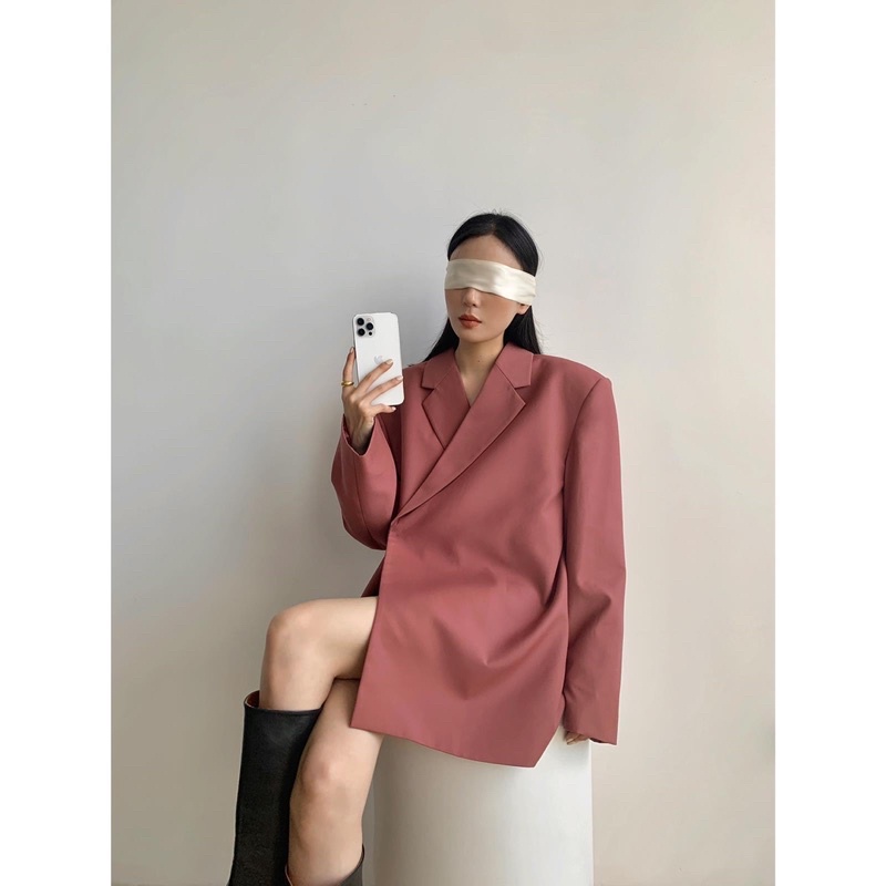 Áo vest oversize dáng rộng vạt chéo hàng taobao đẹp