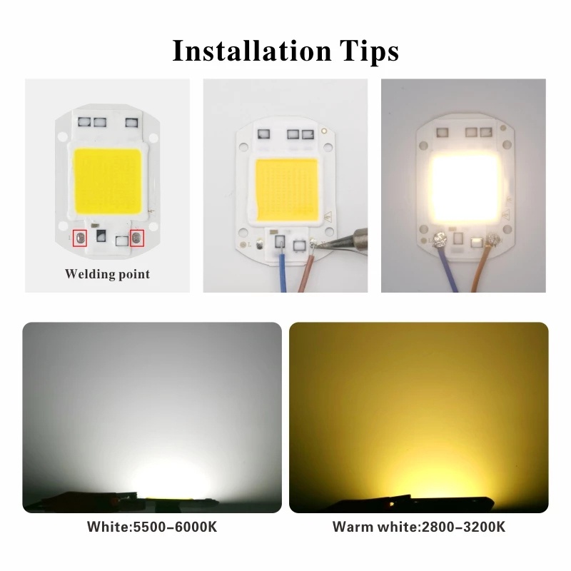 Chip đèn LED COB 110v 220v 20w 30w 50w siêu sáng tiết kiệm điện cho gia đình