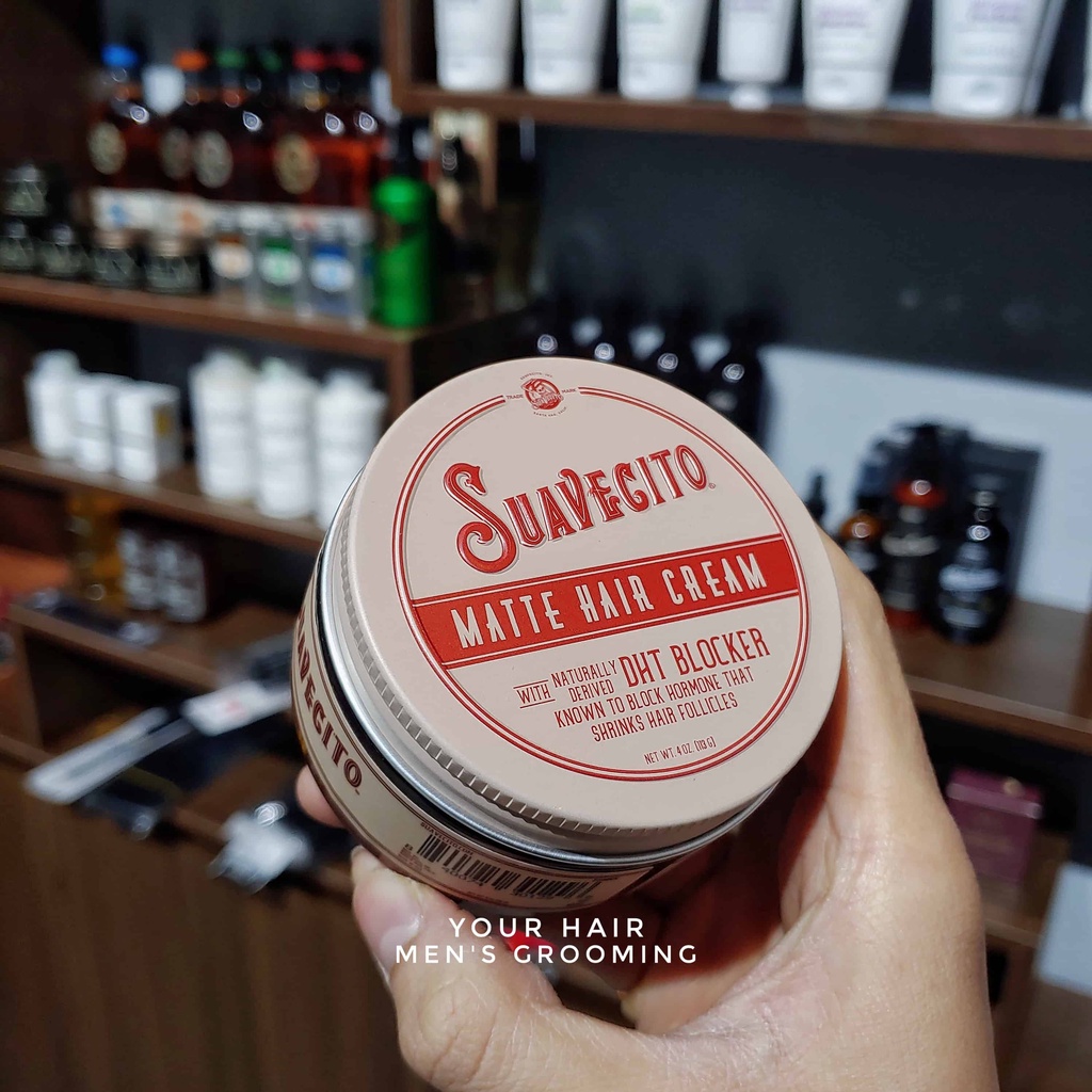 Sáp dưỡng cho tóc mỏng thưa Suavecito Matte Hair Cream with DHT Blocker - 113g