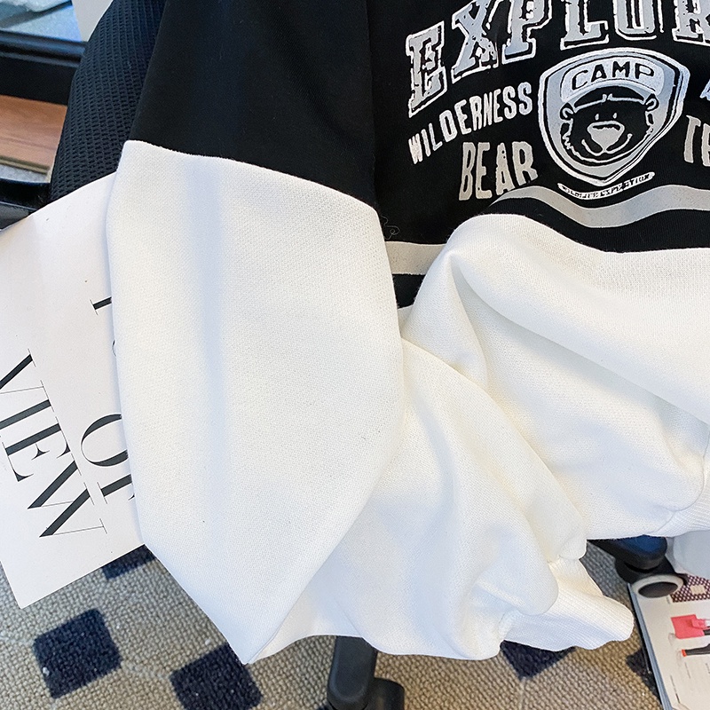 ZHELIHANGFEI Áo Thun POLO Dài Tay Thời Trang Retro Mỹ Cá Tính