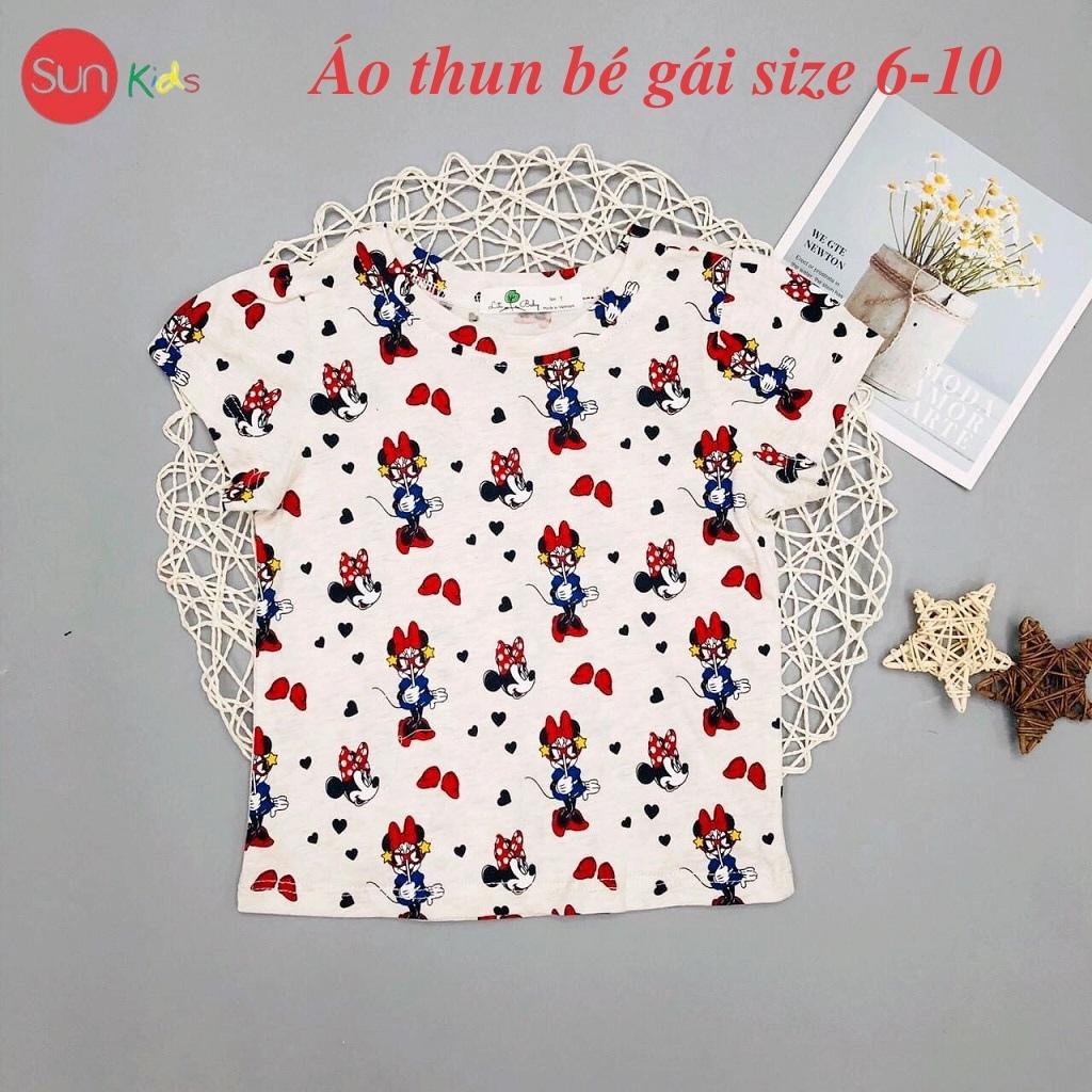 Áo thun cho bé gái, áo phông bé gái chất cotton mềm mát, size 6 - 10 tuổi - SUNKIDS