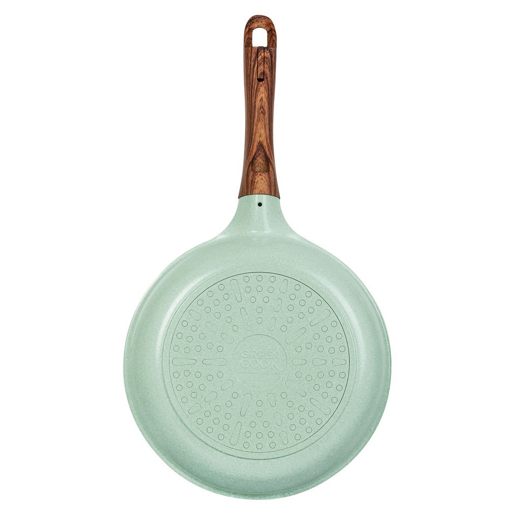 Chảo đúc đáy từ chống dính 7 lớp Green Cook GCP06 men đá xanh ngọc sâu lòng 20cm/24cm/26cm/28cm