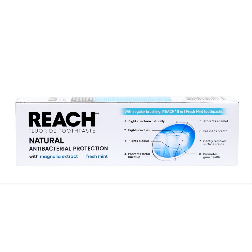 Kem đánh răng Reach Flouride Fress Mint 120gr - Hương Sảng Khoái