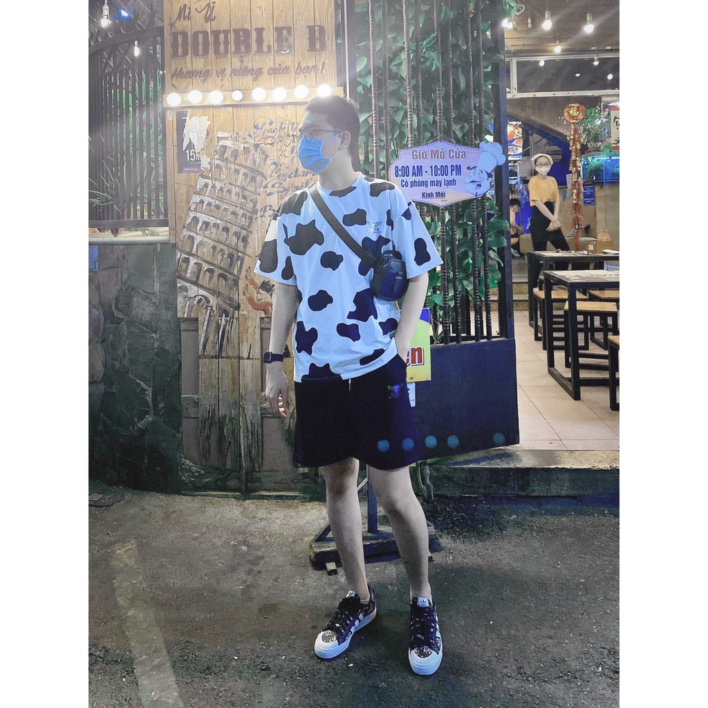 [Mã FAGREEN245 giảm 10% tối đa 30K đơn 99K] SET UNISEX ÁO THUN + QUẦN NGỐ BÒ SỮA ĐEN NATTHY STYLE | BigBuy360 - bigbuy360.vn