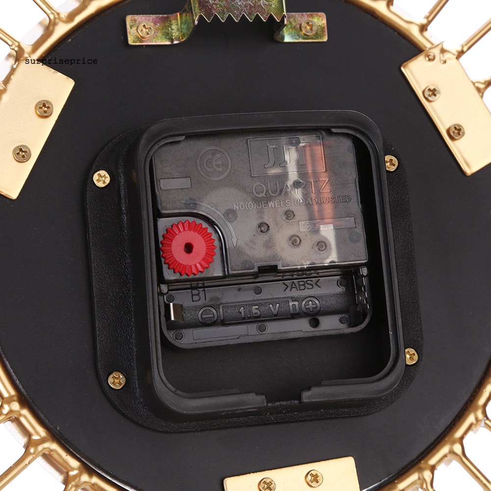 Đồng hồ lớn treo tường gắn đá lấp lánh hình mặt trời 15inch 3D phong cách hiện đại dùng trang trí nội thất