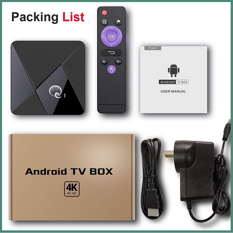 MINI Q1 Android tivi box 2GRAM +16GROM Android 10.1 Smart tv box giá rẻ - Hàng xịn