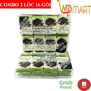 Combo 2 lốc 16 gói rong biển ăn liền vị dầu oliu truyền thống hàn quốc gói 5g
