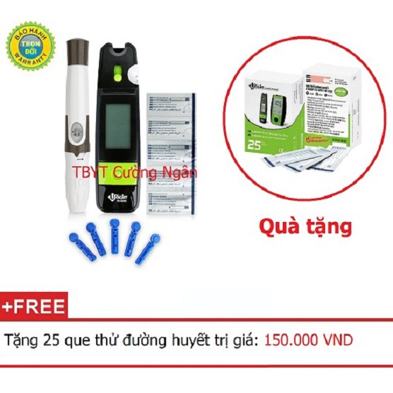 Máy đo đường huyết Uright TD-4265 tặng kèm 25 que thử đường huyết