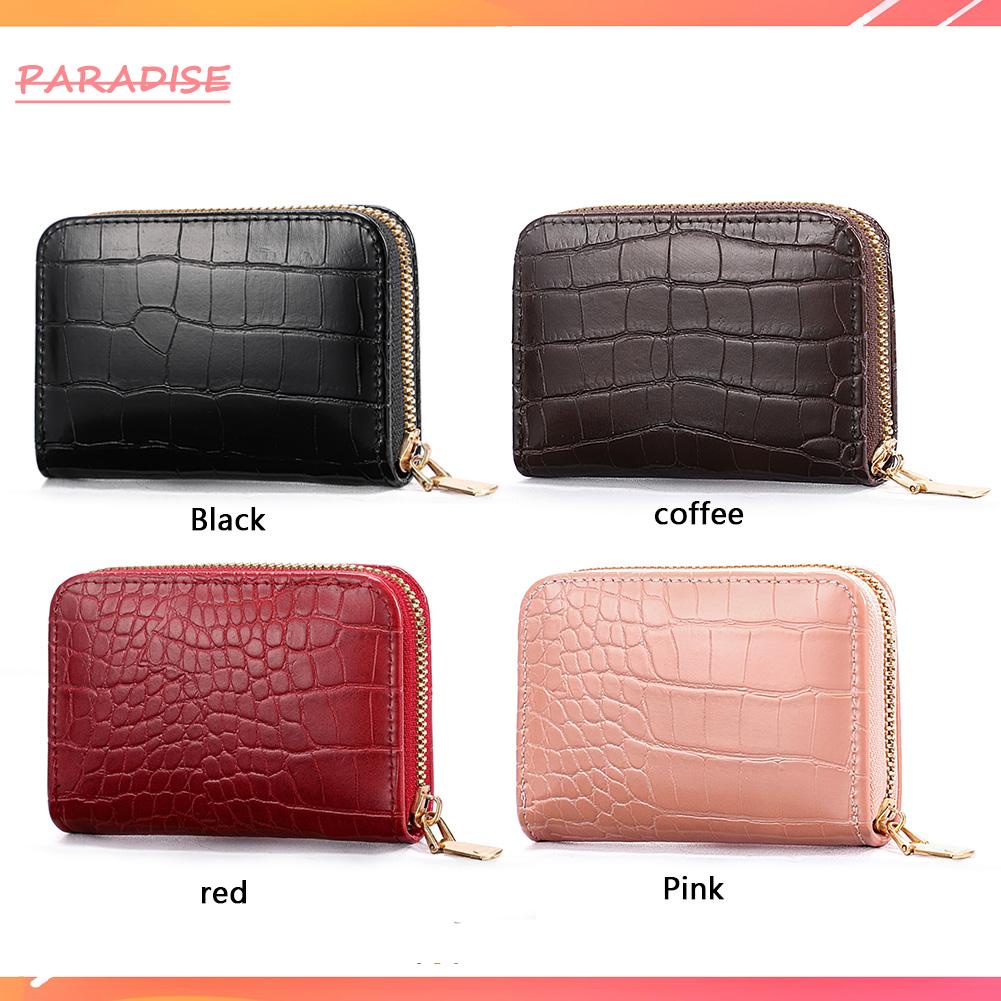 Ví Da PU Họa Tiết Da Cá Sấu Có Khóa Kéo Thời Trang Cho Nữ