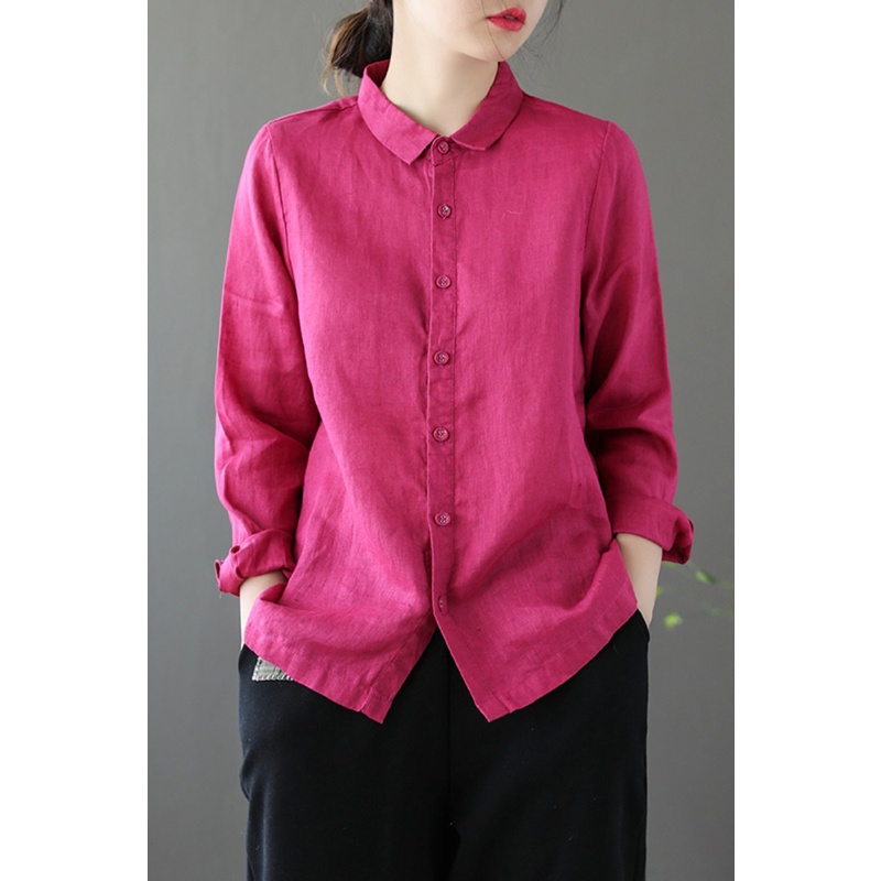 Ice cardigan tops cotton linen long-sleeved shirt linen Japanese original single foreign trade big brand