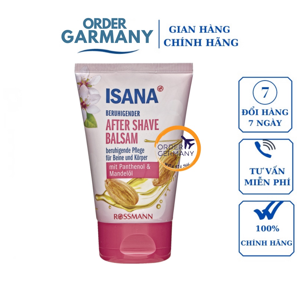 Bọt tẩy lông, gel cạo lông, kem dưỡng sau cạo lông, kem tẩy lông Isana của Đức- Nội địa Đức Đủ Bill