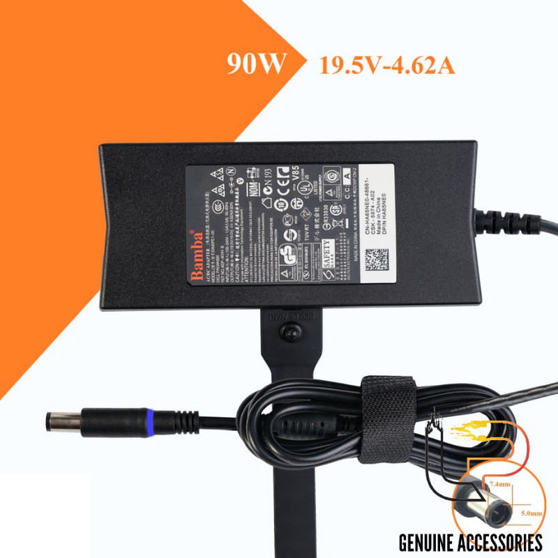 BỘ SẠC LAPTOP DELL 19.5V-4.62A (ĐẦU KIM) SLIM - ADAPTER BAMBA SỬ DỤNG CHO LAPTOP DELL 19.5V-4.62A (ĐẦU KIM) SLIM