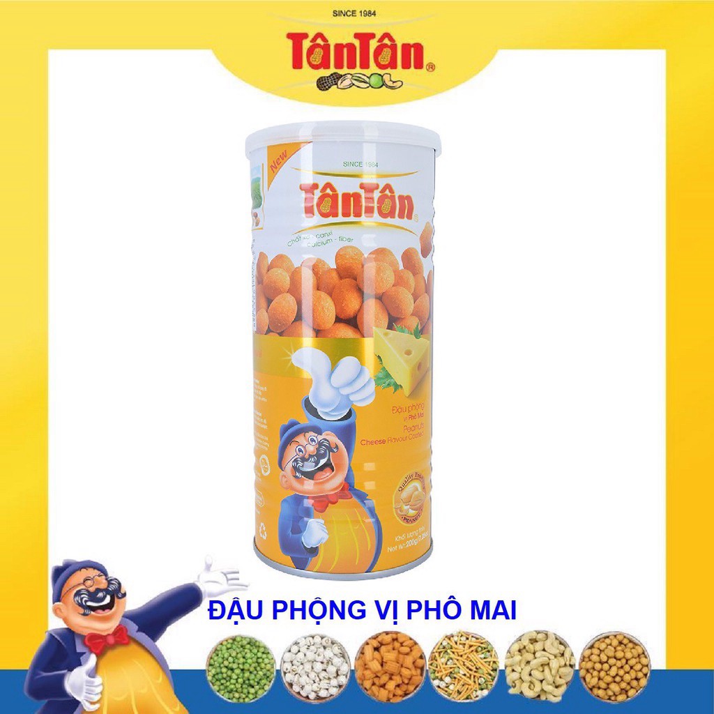 Đậu phộng vị Phô Mai Tân Tân lon 200g