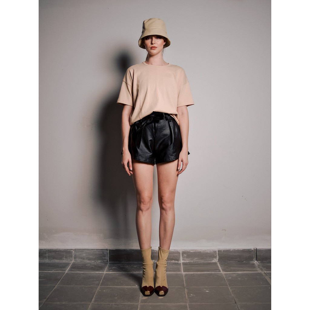 Là min - Quần Da High-rise Leather Shorts