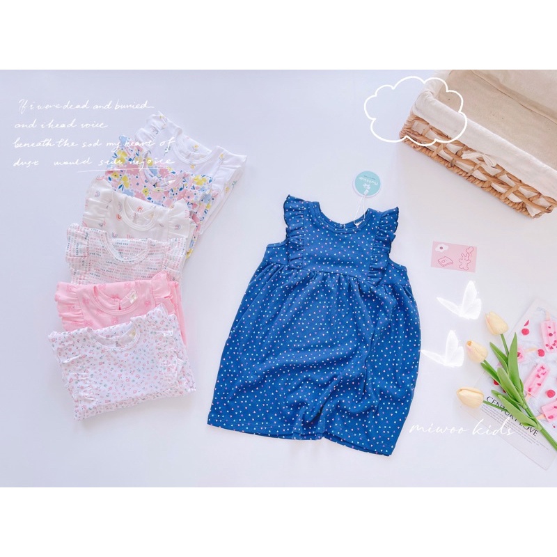 Váy sát nách cánh tiên hoa nhí vải bozip miwoo Kids
